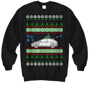 coche como Ford Focus RS Ugly Christmas Sweater v2 Hot Rod Regalo de Navidad Drag Racing American Iron Fast Car Truck Holiday Party Apparel turbo