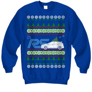 2017+ Ford Focus RS Ugly Christmas Sweater v3 Hot Rod Regalo de Navidad Drag Racing American Iron Fast Car Truck Holiday Party Apparel turbo hatch