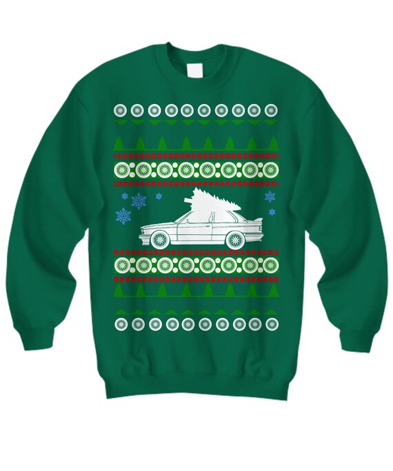 BMW E30 M3 Ugly Christmas Sweater Xmas Gift Ugly Party Sweatshirt Fast Cars Trucks SUVs Drag Racing American Iron Holiday Party