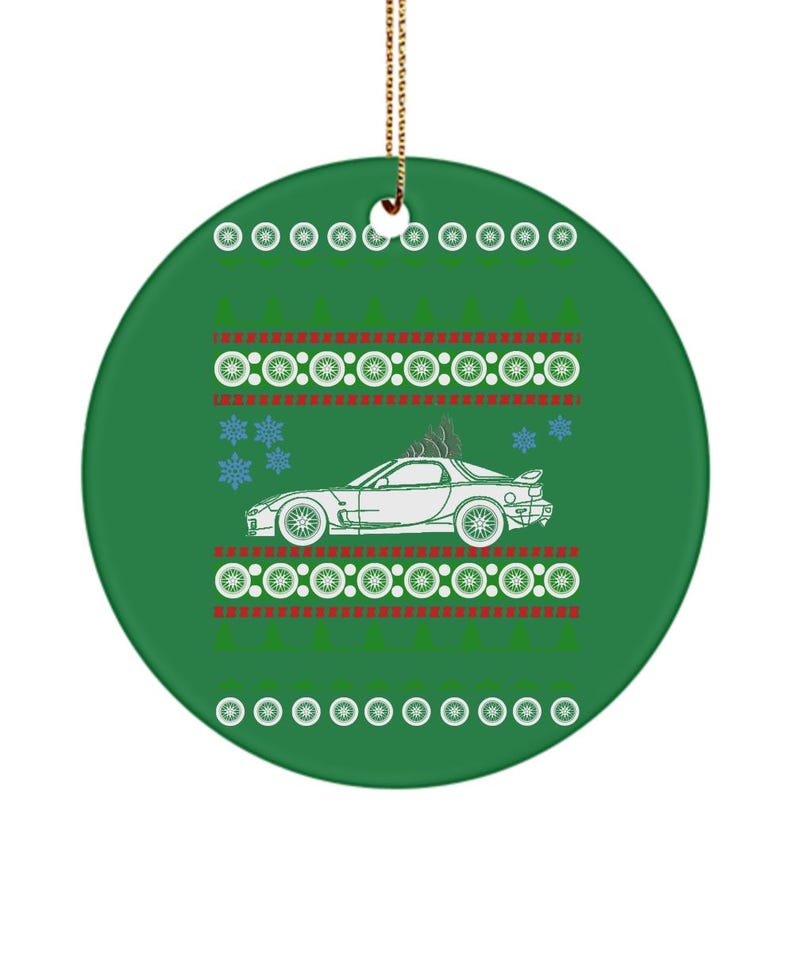 Mazda RX7 FD Christmas Tree Ornament NA 3rd Gen Ceramic Decoration for