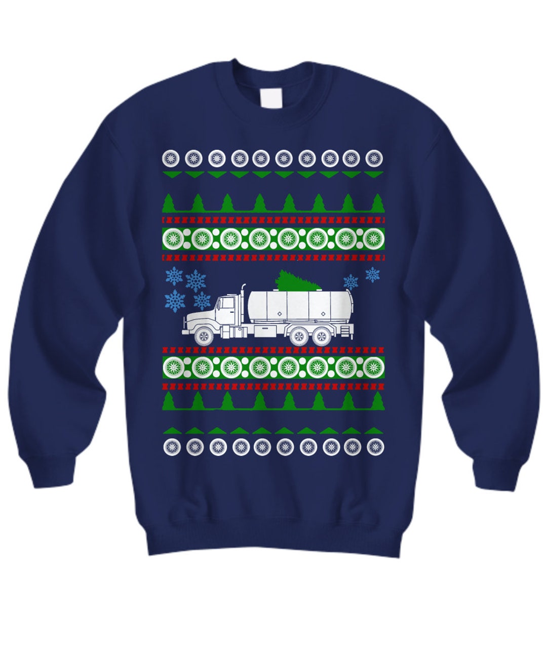 Buy Gas Tanker Truck Ugly Christmas Sweater Holiday Sweatshirt Semitruck  Truck Driver Service Worker Semi Truck Dump Truck Cdl Online in India