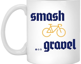 Gravel Cycling Coffee Mug, Gift for Gravel biker, cyclocross gift, road biking gift idea, gravel biker christmas gift