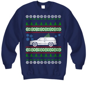 truck like Chevy Tahoe Ugly Christmas Sweater 1st gen SUV Holiday Sweatshirt 4-Wheel Drive Sweatshirt Chevrolet Holiday Sweater 1993