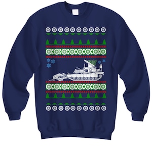 M1150 Ugly Christmas Sweater Panzer Armee Armee Marines Marine Luftwaffe Fahrzeug Militär Kämpfer Bekleidung Urlaub Shirt Pullover