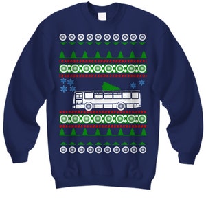 Bus Driver Ugly Christmas Sweater Metro holiday shirt gift party apparel cdl city worker service dial a ride people mover train plane park