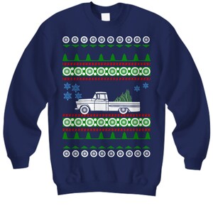 like a Chevy Apache 1958 Ugly Christmas Sweater truck Classic Vintage Chevrolet Sweatshirt Xmas Gift Pickup Holiday collector hot rod