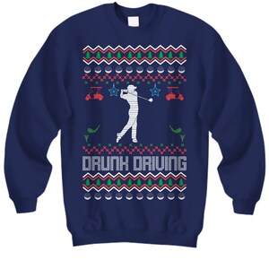 Engraçado golfe feio camisola de natal golfista jumper férias camisa festivo bêbado beber presente moletom