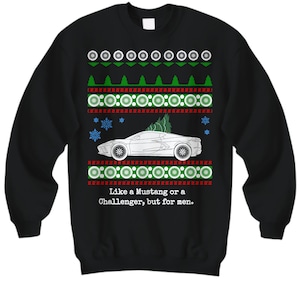 hombres Corvette C8 Ugly Christmas Sweater Sports Car Race Car Chevy Holiday Sudadera chevy chevrolet hot rod camisa de regalo v8 divertido no mustang