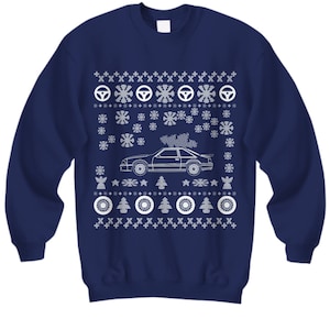 fox body Ford Mustang Ugly Christmas Sweater V2 3rd gen Hot Rod Xmas Drag Racing American Iron Classic Car Holiday Party Sweatshirt fox body