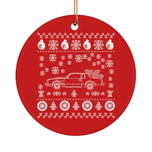 Buick Grand National Christmas Tree Ornament Ceramic Decoration for car enthusiasts holiday fast v8 hot rod vintage collector regal turbo v2