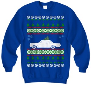 Claver Christmas Sweater Vintage Car & Tree main image 1