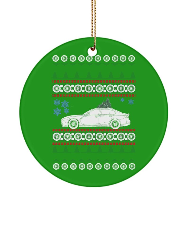 G80 M3 Ugly Christmas Sweater Tree Ornament Ceramic Decoration for Car