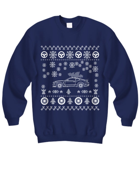 Car Ford Mustang Shelby GT350R Ugly Christmas Sweater V2 Hot Rod Xmas Gift Drag Racing American Iron Fast Car Holiday Party Apparel Etsy