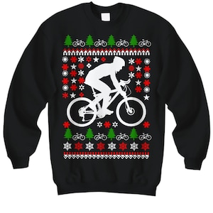 MOUNTAIN BIKE Ugly Christmas Sweter Off Road Biking Holiday Christmas sweter Ugly Xmas Holiday Sweatshirt kolarstwo górskie Bikers prezent v2