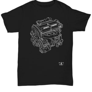 dsm 4g63 engine blueprint shirt motor evo 8 9 viii ix stock turbo mivec boost boosted mitsubishi gift evolander outlander dsm eclipse talon