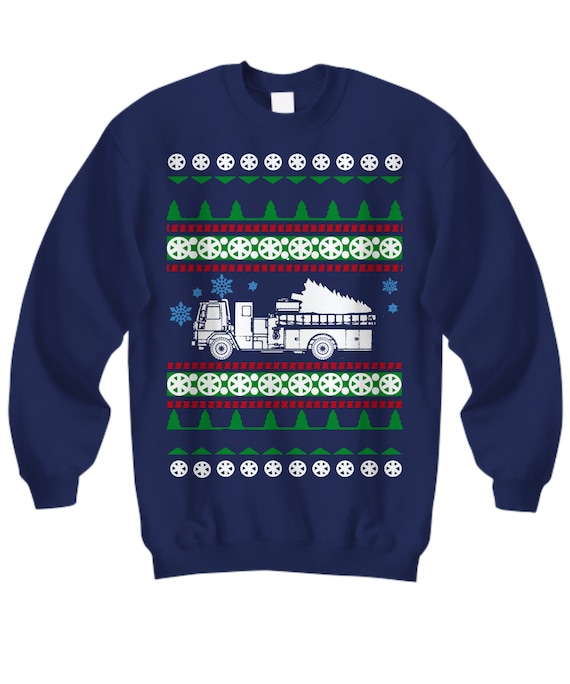 Fire Engine Ugly Christmas Sweater Fire Engine Ugly Christmas Sweater