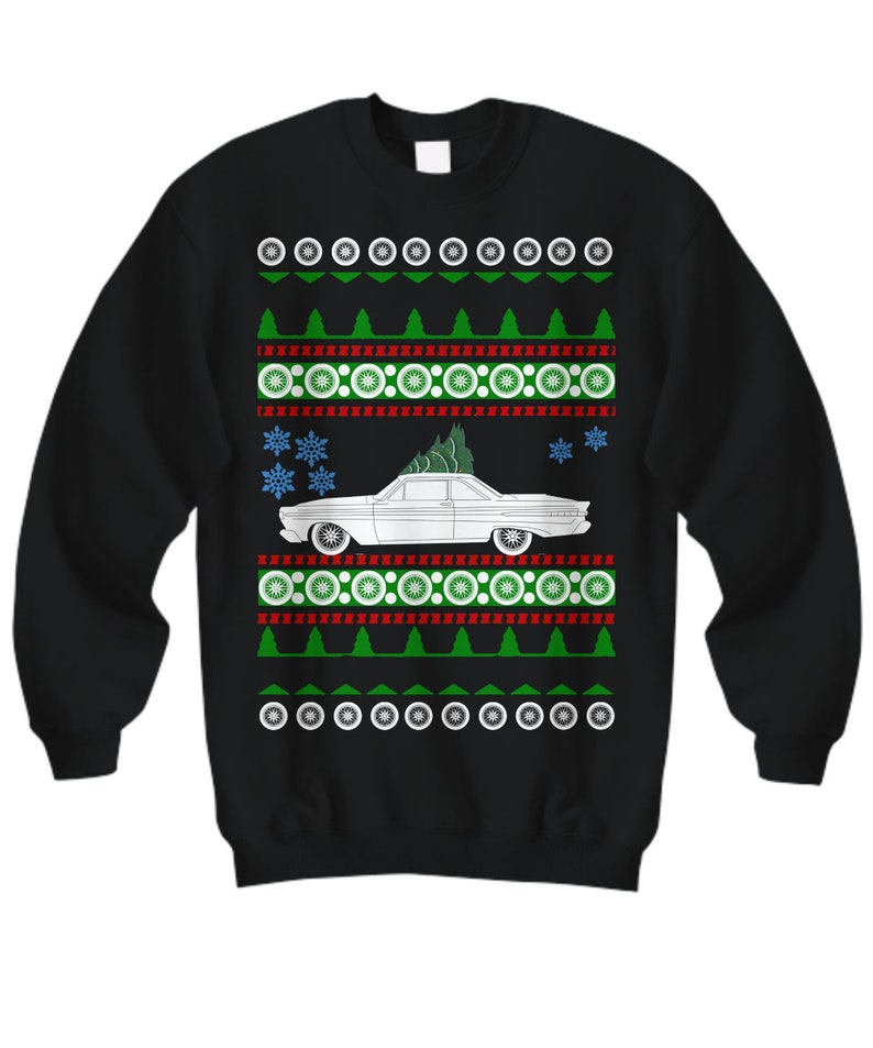 car 1964 Mercury Comet Caliente Ugly Christmas Sweater Hot Rod Xmas Gift Drag Racing American Iron Fast Holiday Party Apparel classic image 2