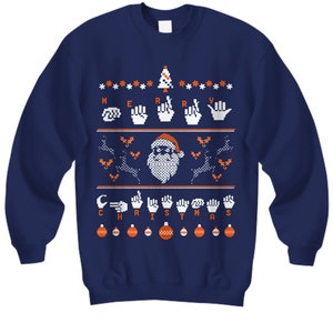 Lenguaje de señas Ugly Christmas Sweater sudadera vacaciones santa fiesta ropa profesor rbook maestro jumper