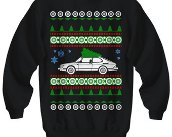 Saab 900 Ugly Christmas Sweater 9000CD Hot Rod Xmas Gift Drag Racing American Iron Fast Holiday Party Apparel