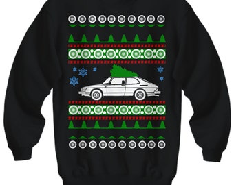 Saab 900 Ugly Christmas Sweater 9000CD Hot Rod Regalo de Navidad Drag Racing American Iron Fast Ropa de fiesta navideña