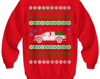 Ford Raptor F-150 Ugly Christmas Sweater Hot Rod Xmas Gift Drag Racing American Iron Fast Trucks Holiday Sweatshirt F 150 turbo