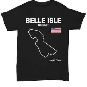 Detroit Belle Isle Circuit track Outline Shirt scca car racing track day miata nissan mazda nasa hpde    lemans jgtc
