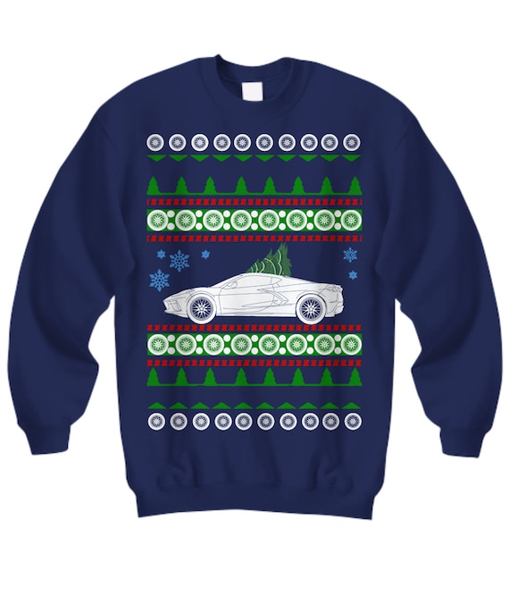 2020 Corvette C8 Ugly Christmas Sweater Sports Car Race Car Chevy Holiday Sweatshirt Chevy Chevrolet Hot Rod Gift Shirt V8 Etsy