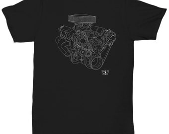 Plano del motor SBC Camisa V8 bloque pequeño Chevy LS1 LS3 LS2 carreras de aceleración GM Camaro Pontiac motor hot rod V8 bloque grande hierro americano