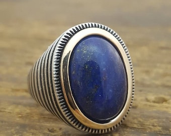 Lapis silver ring, two tone, Antique finish over 925 strealing silver ring,made to order in your size, lapis designing ring