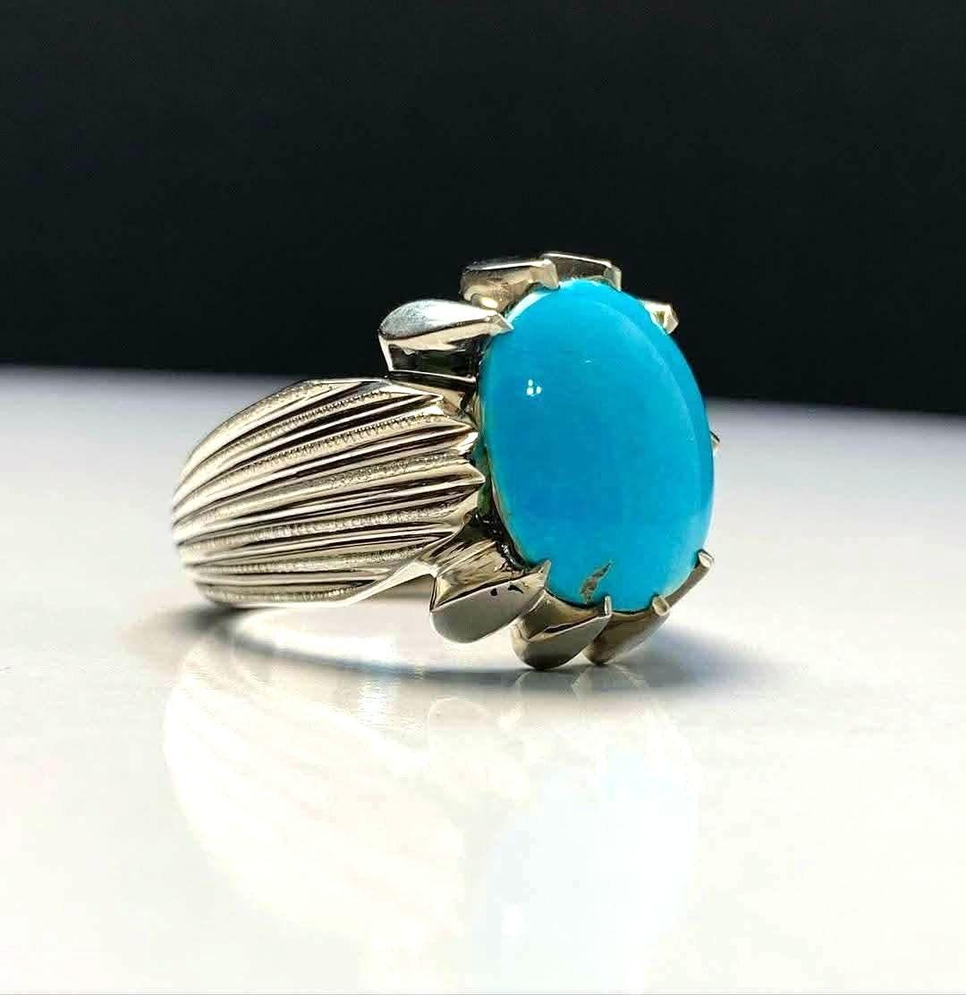 Natural Arizona Turquoise Ring, Handmade Ring, Delicate Ring, 925