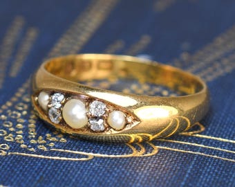Handgemachte Perle Mossonit Ring, Vergoldetes 925 Sterling Silber