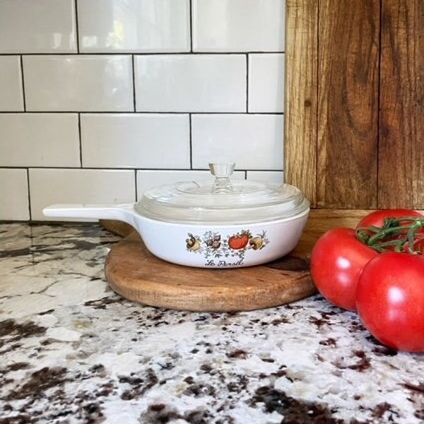 Vintage Corning Ware Pan with Lid Le Persil Skillet Kitchenware