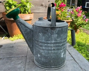 Vintage Galvanized Metal Watering Can Greenhouse Decor