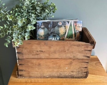 Primitive Wooden Box Crate Rustic Storage Organization