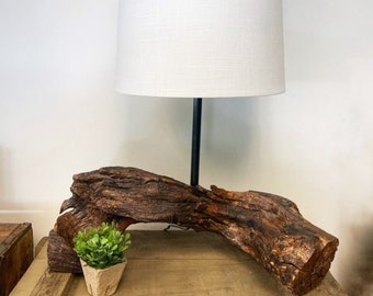 Handmade Tree Branch Lamp Wooden Desk Table Bedside