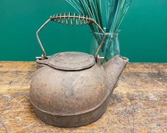 Vintage Cast Iron Kettle Tea Pot