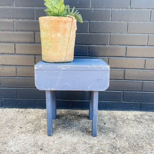 Vintage Homemade Step Stool Wood Plant Stand