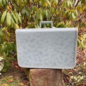 Blue Vintage Suitcase Luggage Briefcase Photo Prop