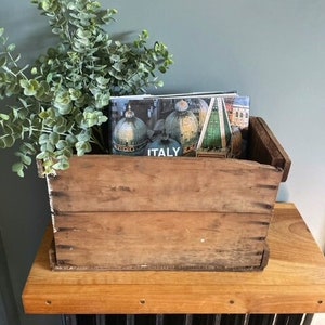 Primitive Wooden Box Crate Rustic Storage Organization