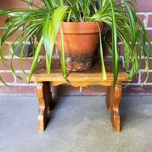 Vintage Wooden Stool Small Wood Step Stool Plant Stand