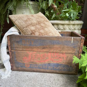 Large Vintage Wooden Pepsi Cola Soda Crate Old Advertising