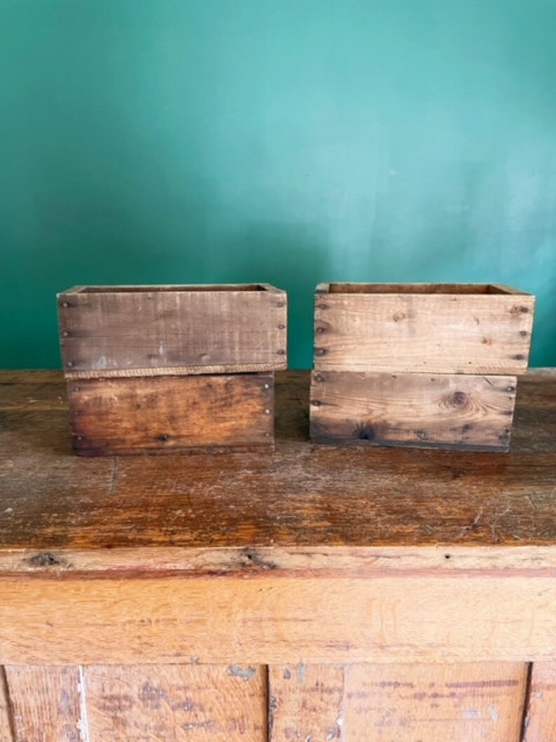 Primitive Wooden Box Art Supply Storage Industrial Storage Etsy