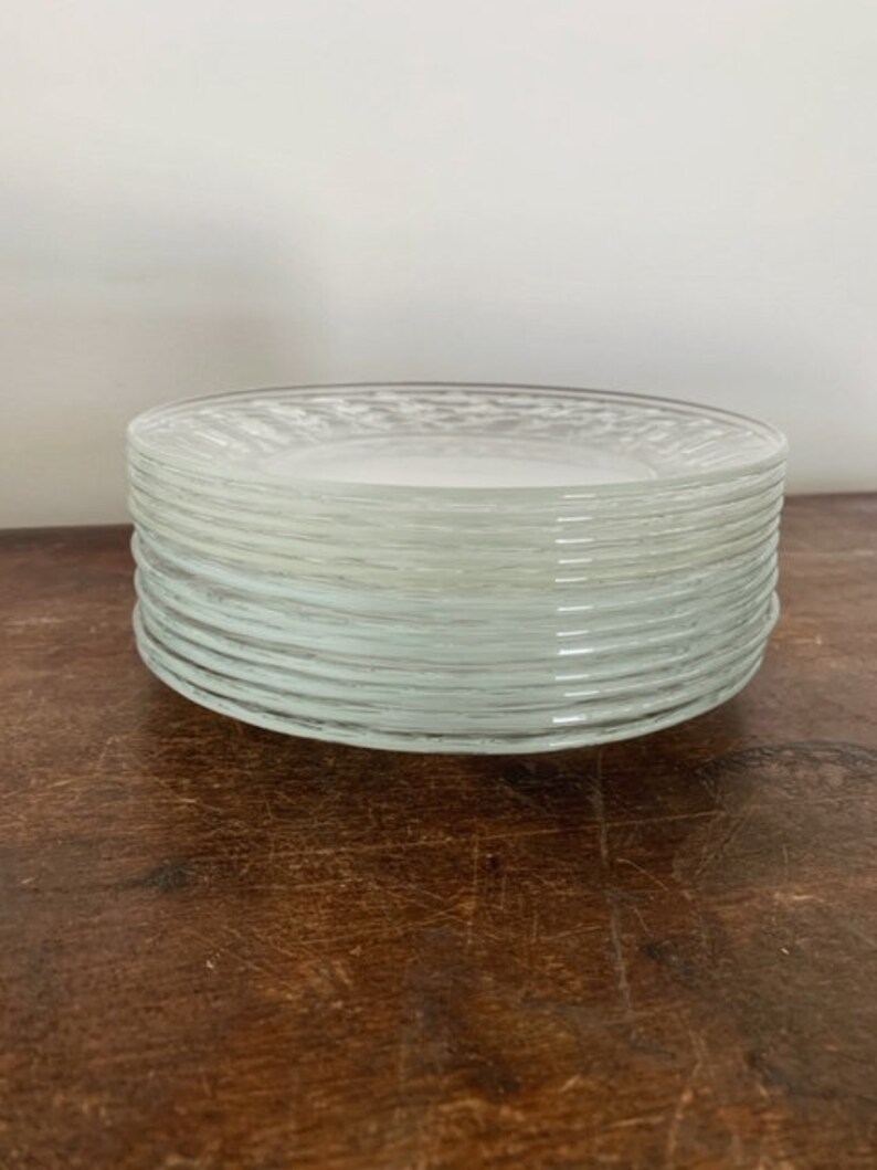 Vintage Clear Glass Dessert Plates Set of 12 Arcoroc Glass Etsy