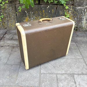 Vintage Luggage Brown Suitcase Photo Prop