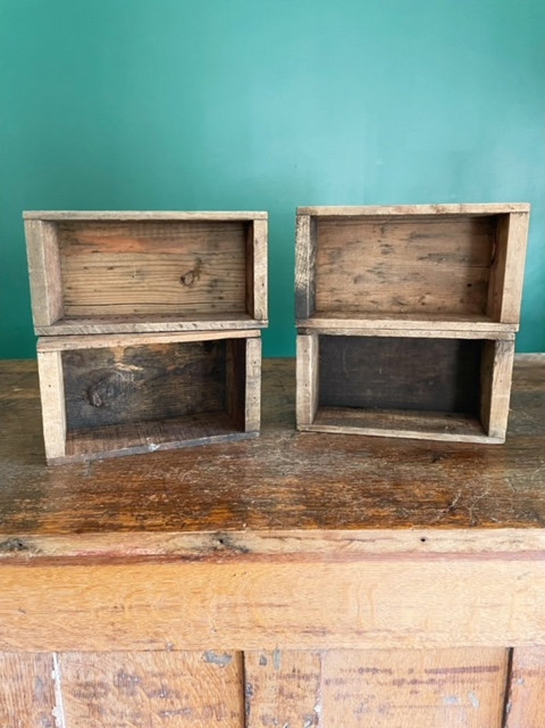 Primitive Wooden Box Art Supply Storage Industrial Storage Etsy