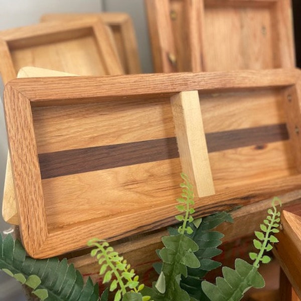 Handmade Wood Valet Tray Catchall Box Entry Organization