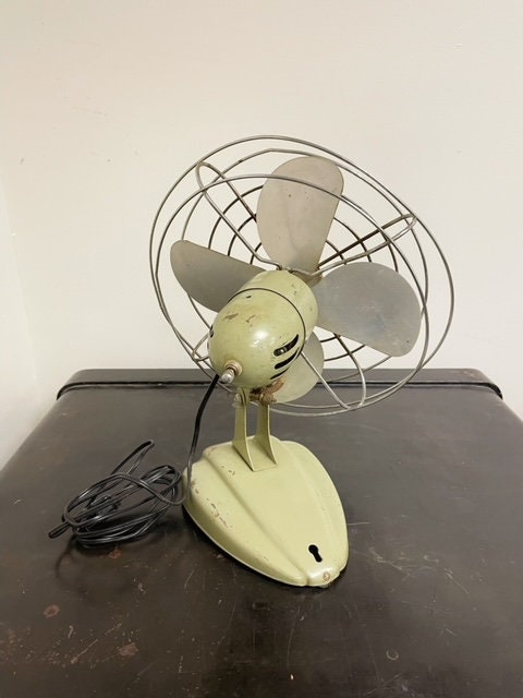 Ventilateur électrique rotatif et inclinable vintage Calor bleu et gri