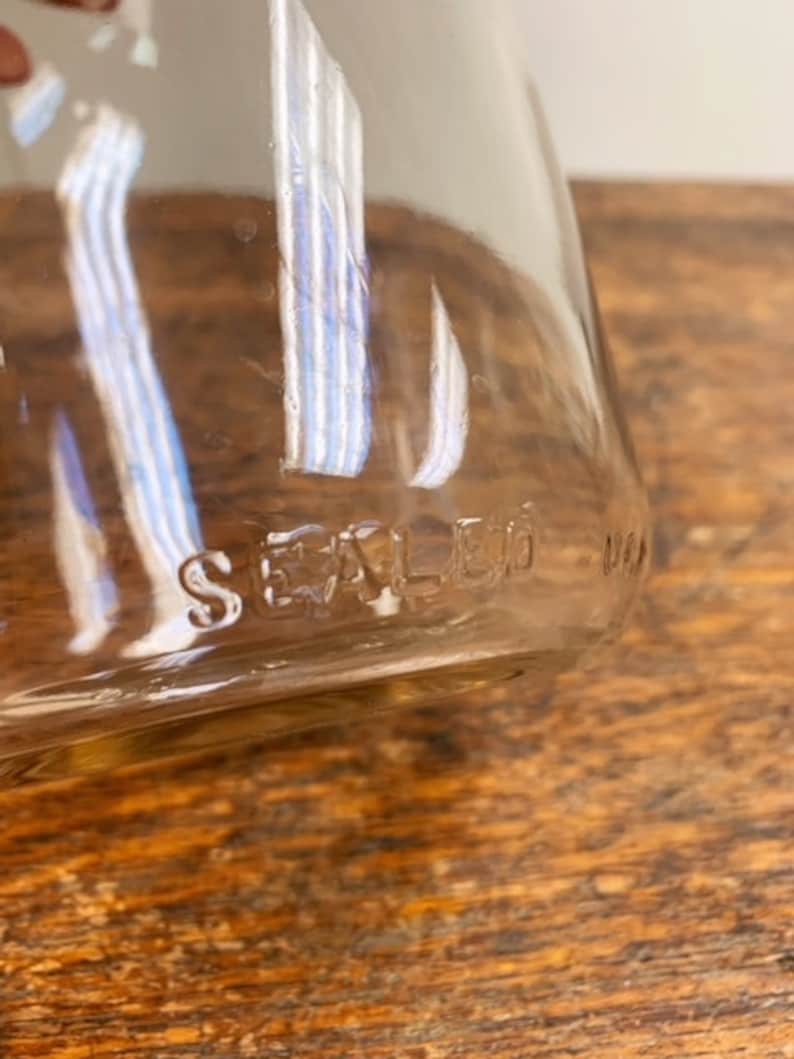 Vintage Clear Glass Half Gallon Jar Jug Milk Bottle With Wire Etsy