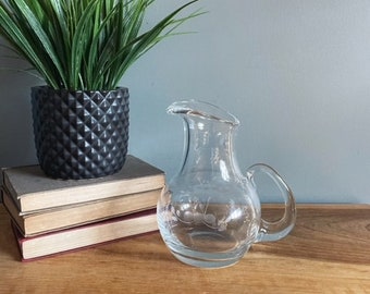 Small Vintage Glass Pitcher Glassware Drinkware