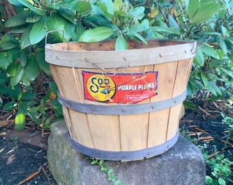 Vintage Obstgarten Scheffel Obstkorb mit Griffen